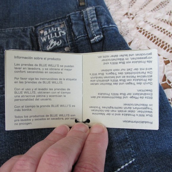 Blue Willi's Danish Design Cropped Blue Jeans Tapered Zipper Leg Danish Size 40 - Picture 15 of 16